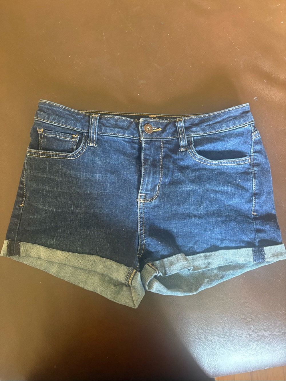 Arizona Jean Company Dark Blue Cuffed Denim Shorts
